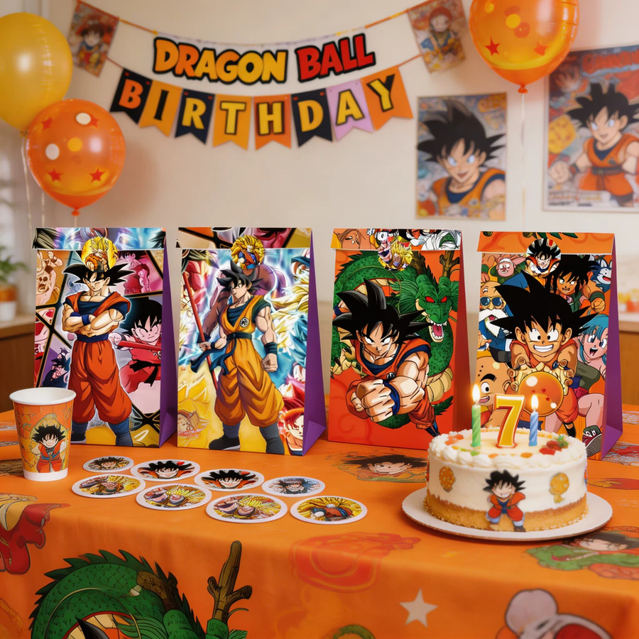 Bandai Dragon Ball Party-Geschenktüten mit Aufklebern im Anime-Design für Kinder, Mehrfarbig - Bild 5