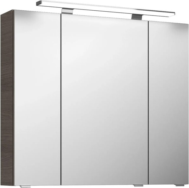 Pelipal Spiegelschrank Serie 4010 Graphit mit Soft-Close-Türen und Regalen, Breite: 80 cm - Bild 1
