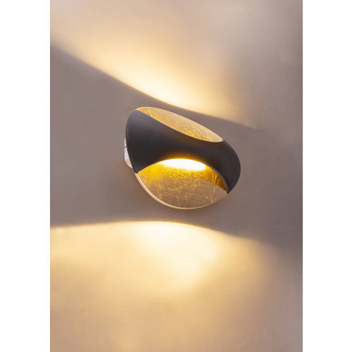 Globo LED-Wandleuchte Alexandra aus Metall in Schwarz und Gold/Messing mit warmweißem Licht - Bild 5