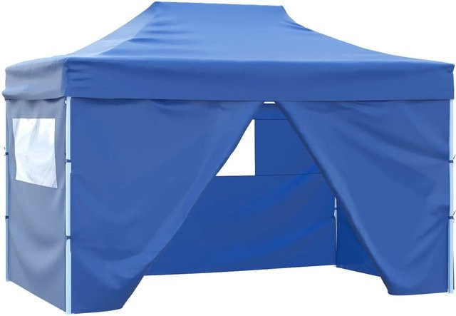 vidaXL Party-Zelt Blau aus Oxford-Stoff B/T/H: 291 x 431 x 315 cm - Bild 1