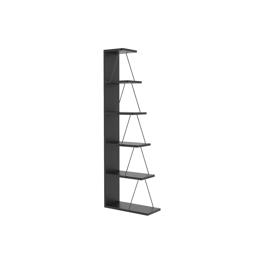 Bücherregal Delory in Schwarz aus Metall und Spanplatte, Breite: 50 cm - Bild 2