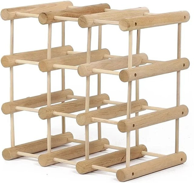 PROREGAL Vinotega Modulares Weinregal aus massivem Eichenholz, braun geölt, H x B x T: 36 x 36 x 24 cm - Bild 1