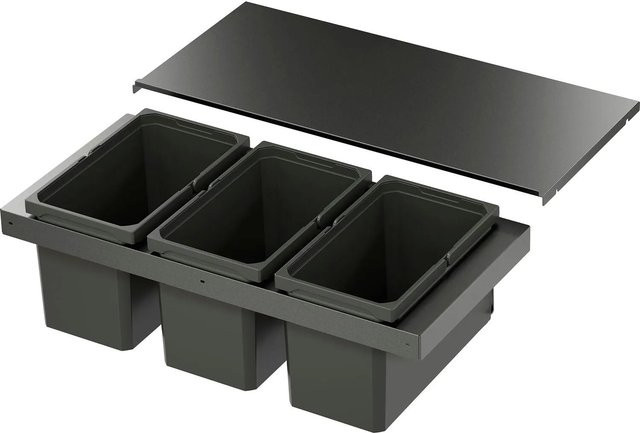 Vauth-Sagel Abfalltrennsystem Envi Flex Xs-256 Korpusbreite: 900 mm, 3x16 Liter, Farbe: Lava - Bild 1