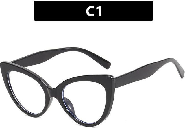 Retro Katzenaugenförmige Lesebrille Damen, Vollrand, Acetat, Blaues Licht Blockierend - Bild 1