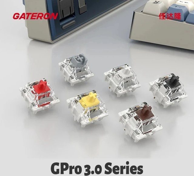 Gateron Pro 2.7 v3 Switches Red Linear 3-Pin RGB für mechanische Tastaturen vorgeschmiert - Bild 1