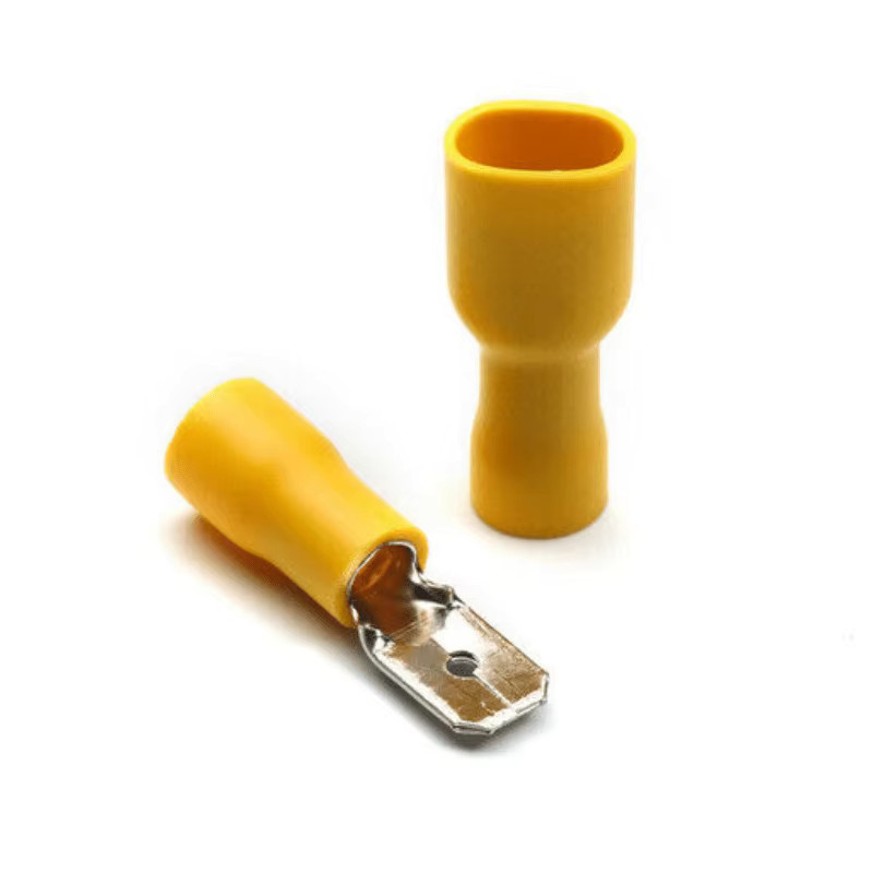 ELECAPITAL Crimp Terminal Set mit 50 Stück Flachsteckern in Gelb, 6,3mm für 12-10AWG, 25x Weiblich und 25x Männlich - Bild 2