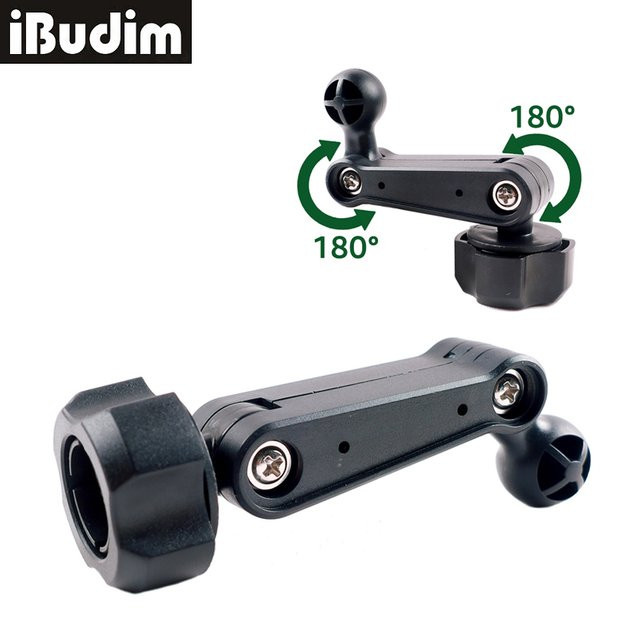 iBudim Kugelkopf-Verlängerungsarm 360 Grad drehbar und einstellbar in Schwarz für Auto-Handyhalterungen mit 17mm Buchse auf Stecker - Bild 1