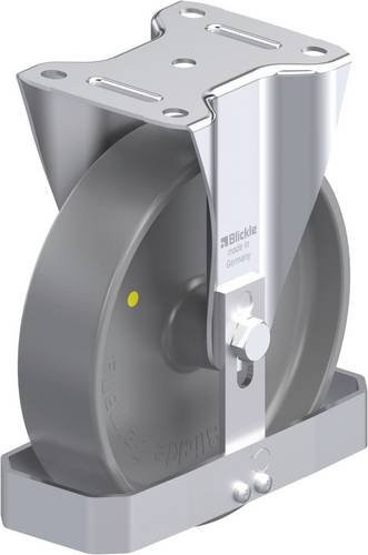 Blickle B-PO 200G-ELS-FS Stahlblech-Bockrolle in Grau mit 200 mm Rad-Durchmesser und 400 kg Tragfähigkeit - Bild 1