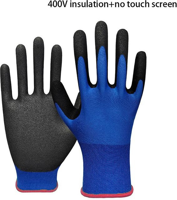 HKyo Ultradünne Elektriker Isolierhandschuhe aus Gummi für Touchscreen, 400 V/500 V, Farbe: Schwarz - Bild 1
