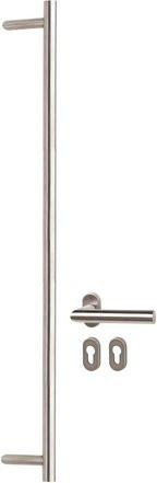 RORO Stoßgriff-Set A1190 aus Edelstahl in Silber, Breite: 15 cm, Höhe: 90 cm - Bild 1