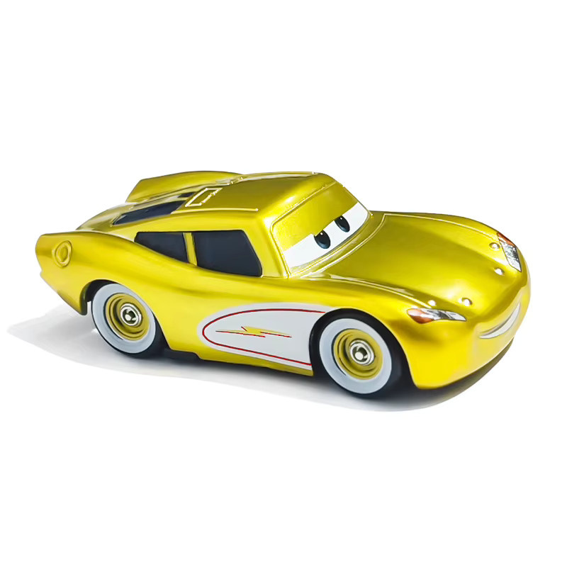 TAKARA TOMY Disney Love McQueen Rennspielzeug, Metall-Druckguss-Modellautos, 1:55, Gold - Bild 1