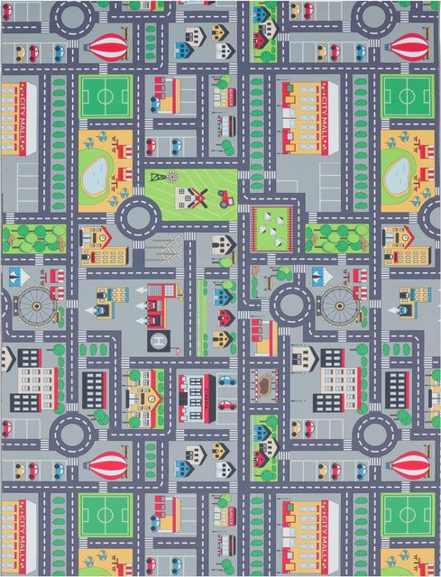 Kinderteppich Bini grau Straßendesign B/B: 80 x 150 cm - Bild 1