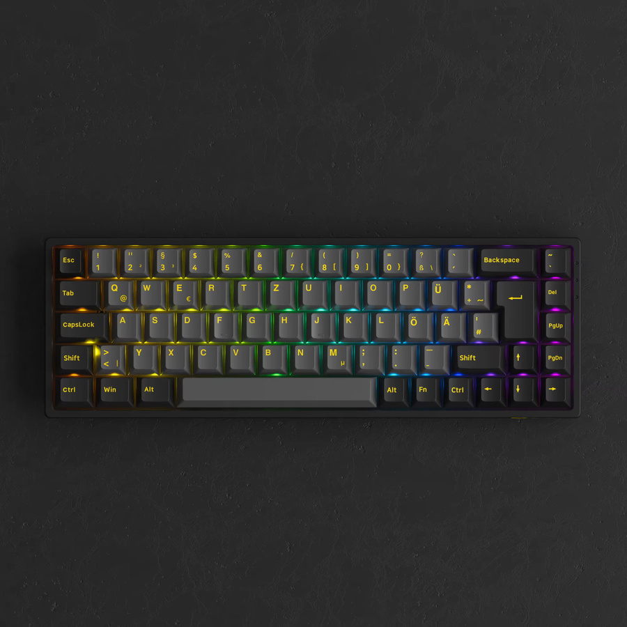 Akko 3068B Plus Mechanische Gaming-Tastatur Schwarz und Gold, 65 % ISO-DE-Layout, Hot-Swap, Multi-Modi mit Bluetooth 5.0 und 2,4 GHz / USB Typ-C - Bild 2