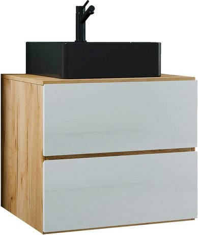 VCM Waschplatz-Set Lendas in Braun, 2-teilig mit Unterschrank und Waschbecken, Breite: 60 cm - Bild 1