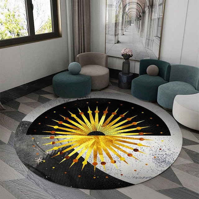 Runder Karpetti 3D Vortex Optische Illusion Teppich, Waschbar und Rutschfest, Durchmesser: 80 cm - Bild 1