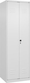 C+P Putzmittel-Spind Classic PLUS mit 2 Abteilen in Weiß, Sicherheits-Drehriegel, H x B x T: 185 x 60 x 50 cm - Bild 1