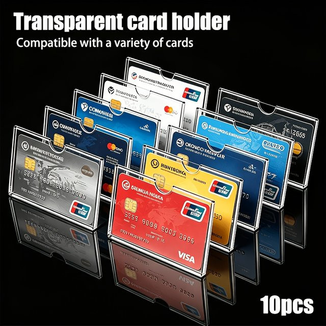 10er-Pack transparente Ausweishüllen aus Kunststoff für Bankkarten und Dokumente - Bild 1
