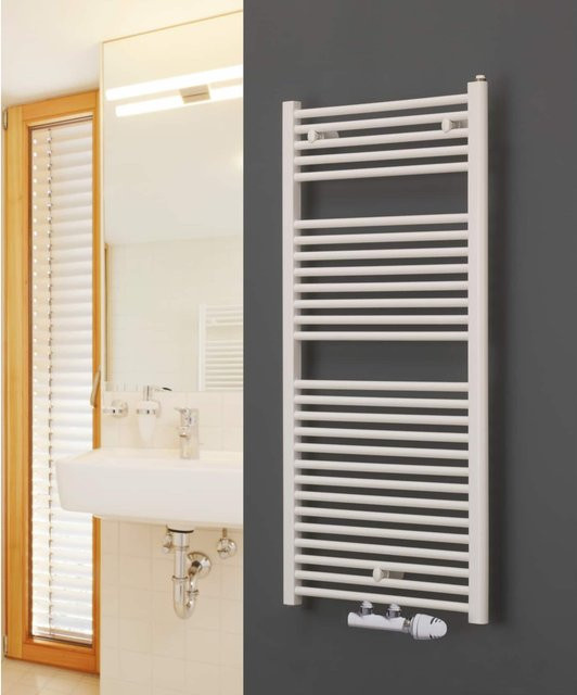 Ximax TIP Designheizkörper Badheizkörper aus Stahl mit Mittenanschluss Weiß B: 60 cm, H: 169,1 cm, T: 3 cm - Bild 2