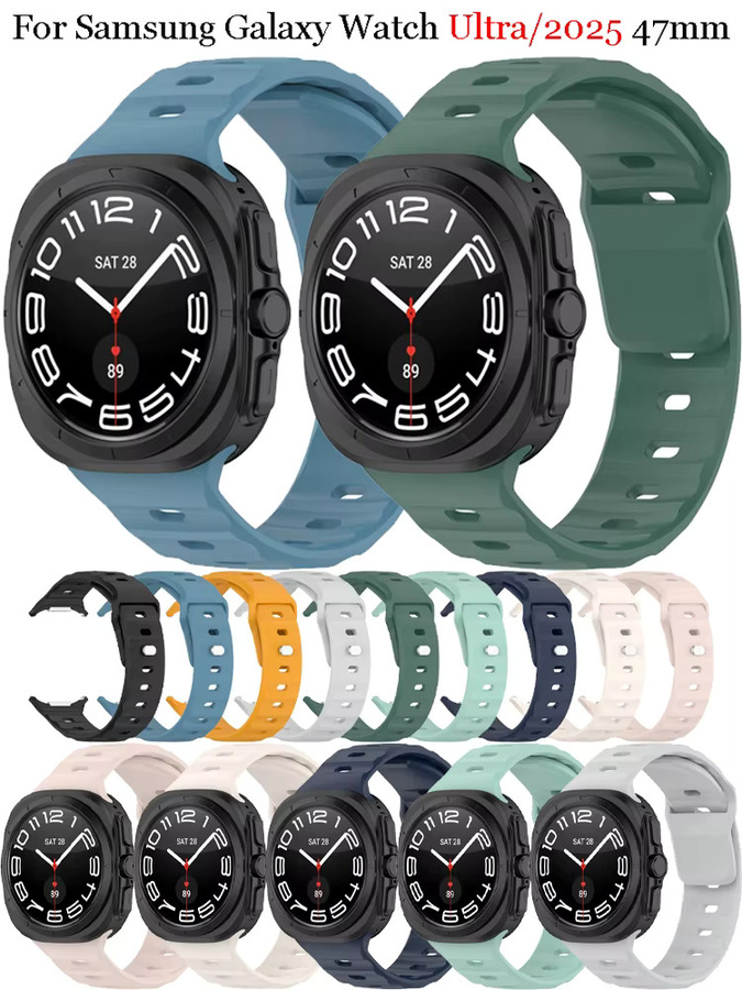 Samsung Uhrenarmband Silikon, Schwarz, Samsung Galaxy Uhr Ultra/2025 47mm - Bild 4