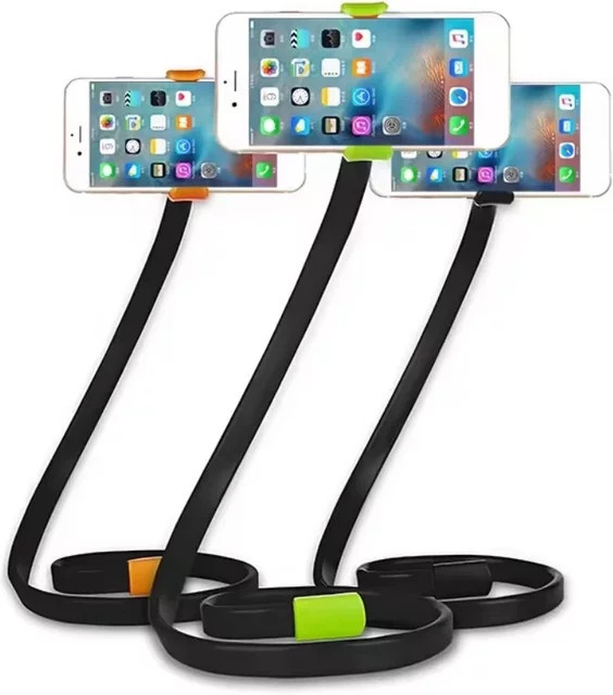 DATA FROG Universeller Flexibler Handyhalter mit Langem Arm und Clip für Bett, Schreibtisch, Büro und Fitnessraum in Schwarz oder Weiß - Bild 1