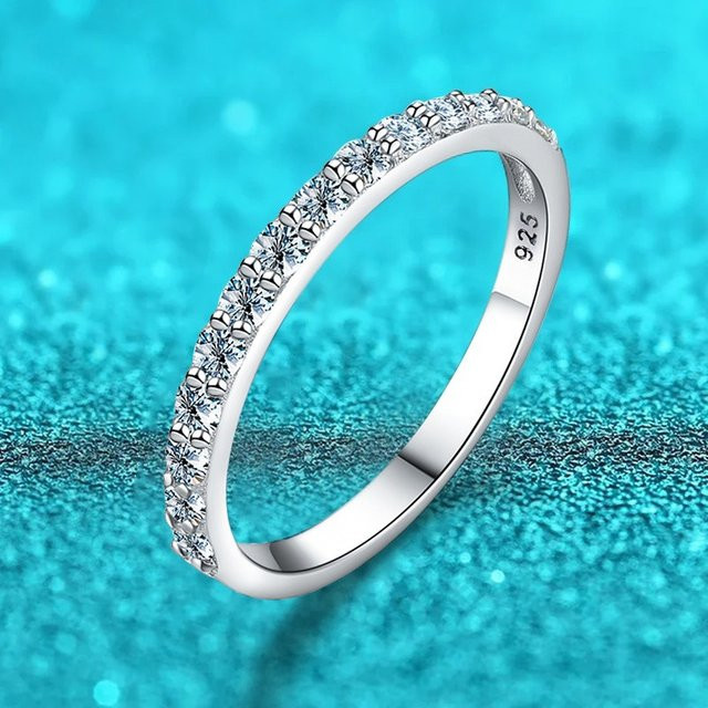 Moissanit-Ring, 925 Silber, Diamant, Damen - Bild 1