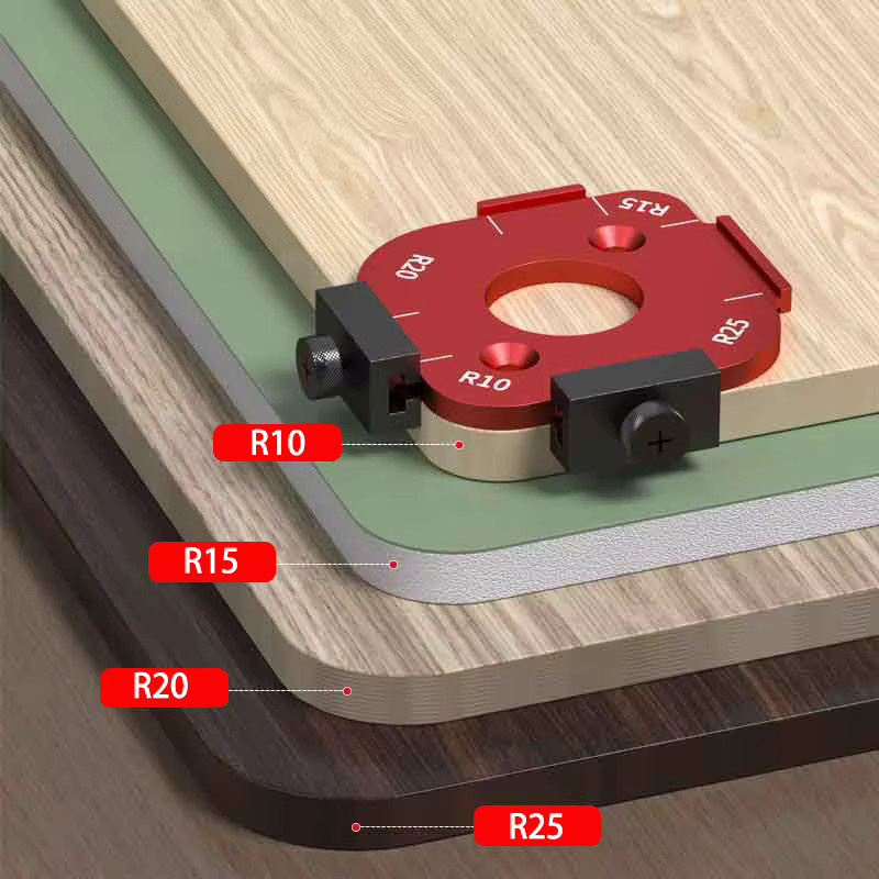 YOMO Runde Eck-Jig-Vorlagen für Holzbearbeitung mit verschiedenen Radien R5 bis R100 in Rot - Bild 2