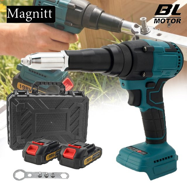 Bürstloser elektrischer Nietmutternschrauber für Makita 18V Akku, automatisches Nietwerkzeug für 2,4 bis 4,8 mm, Farbe: Petrol - Bild 1