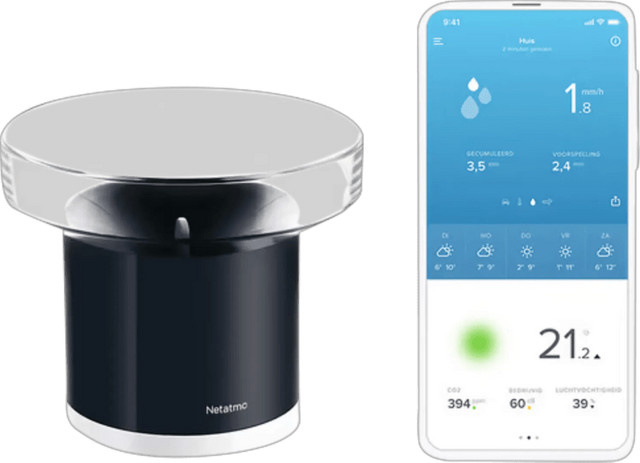 Netatmo Regenmesser NRG01-WW für Wetterstation, Schwarz - Bild 1