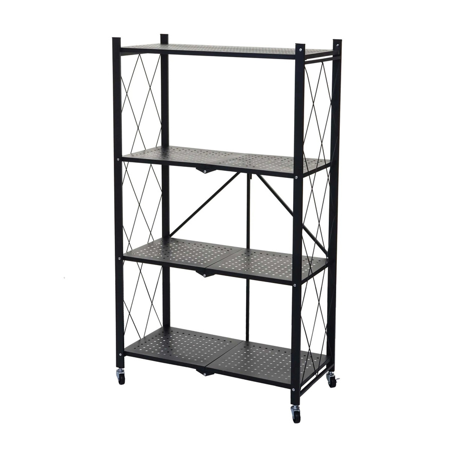 MCW Wohnregal J85 Klappbar aus Stahl in Schwarz mit 4 Ebenen B: 126 cm, H: 71 cm, T: 36 cm - Bild 2