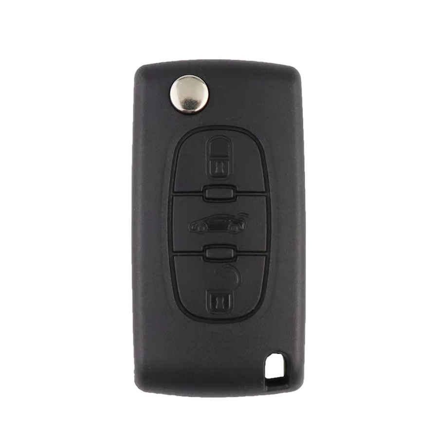YIQIXIN Autoschlüssel mit 3 Tasten und 433MHz ID46 Chip für Citroen C1 C2 C3 C4 C5 Berlingo Xsara Picasso und Peugeot, Schwarz - Bild 2