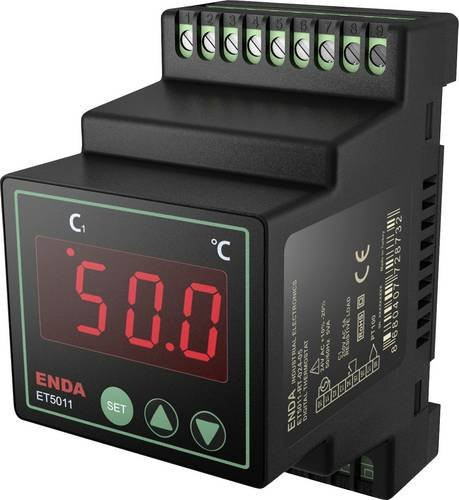 Enda ET5011-230-RT PID Temperaturregler in Schwarz, H x B x T: 94 x 54 x 68 mm - Bild 1