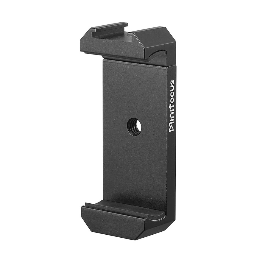 MINIFOCUS Handy Halter Klemme mit Cold Shoe Adapter für Smartphone und iPhone, Schwarz - Bild 2