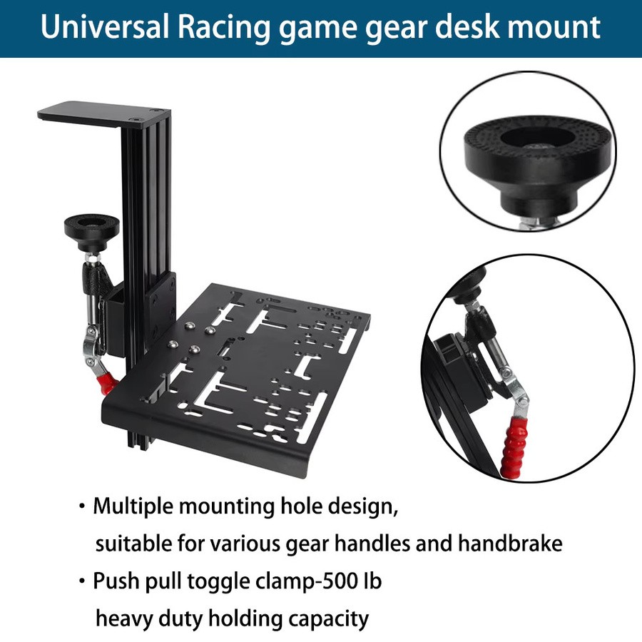 Universal Schreibtisch Halterung für Simulation Racing Shifter mit Clamp-Montage in Schwarz, kompatibel mit Logitech G Driving Force und Thrustmaster TSS & TH8A - Bild 3