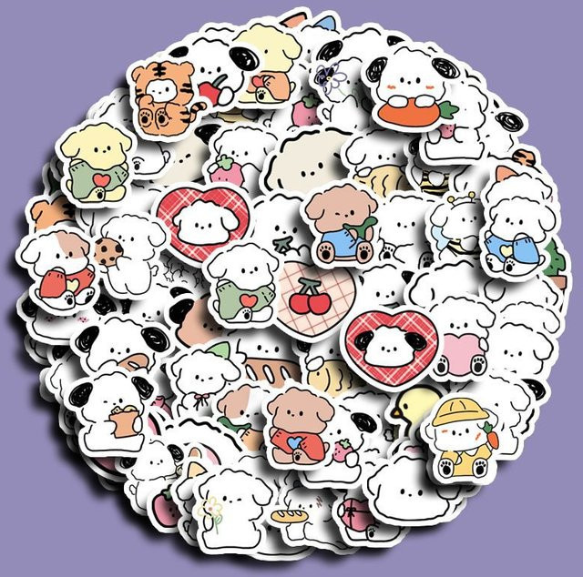 Bandai Hunde-Tier-Aufkleber, 100-teiliges Set, multicolor - Bild 1