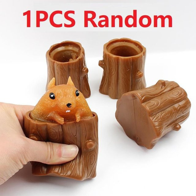 Squishy Fidget Spielzeug Eichhörnchen Tasse, Stifthalter, Schreibtischdekoration - Bild 1