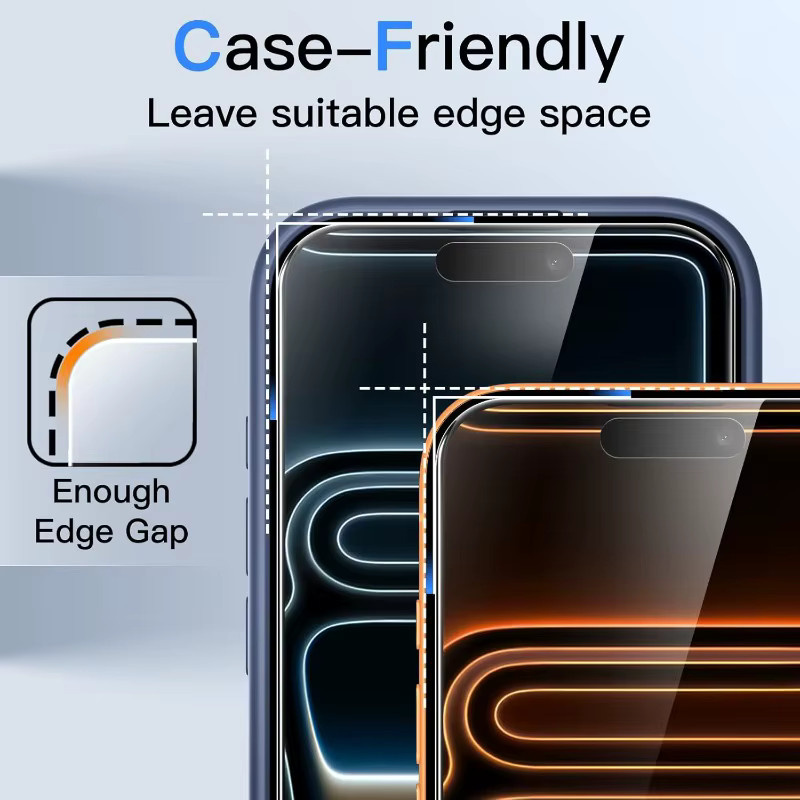Basix Anti-Spy Displayschutzfolie aus gehärtetem Glas für iPhone 17 Pro Max, 17 AIR, 17 PRO und 16 Pro, transparent - Bild 5