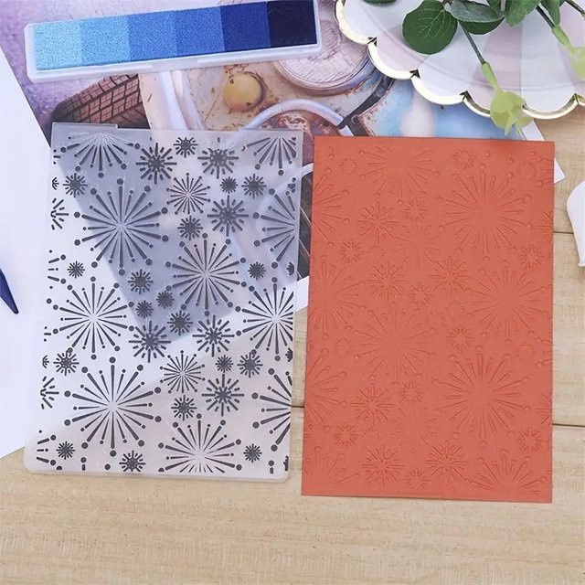 Prägeordner mit Feuerwerk-Muster aus Kunststoff in Schwarz und Transparent für DIY-Bastelarbeiten und Papieralben - Bild 1