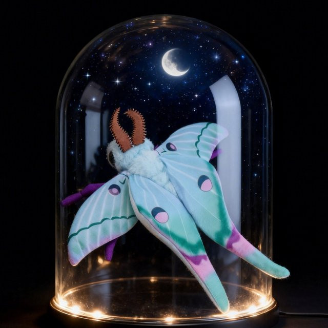 hereandhere Luna-Motten-Plüschtier, Insekten-Plüschtier, bunt - Bild 1