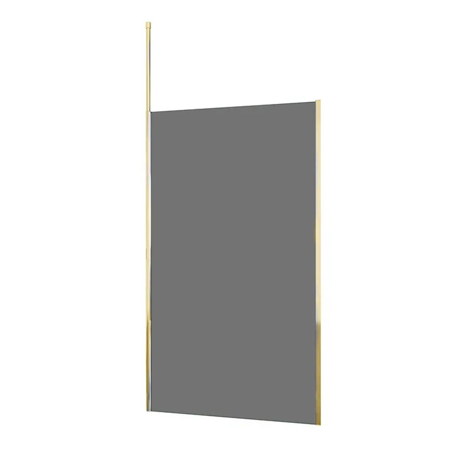 Duschparadies Walk In Duschabtrennung mit Grauglas und Goldrahmen, B/T/H: 120 x 200 cm, 8mm Nano Glas - Bild 2