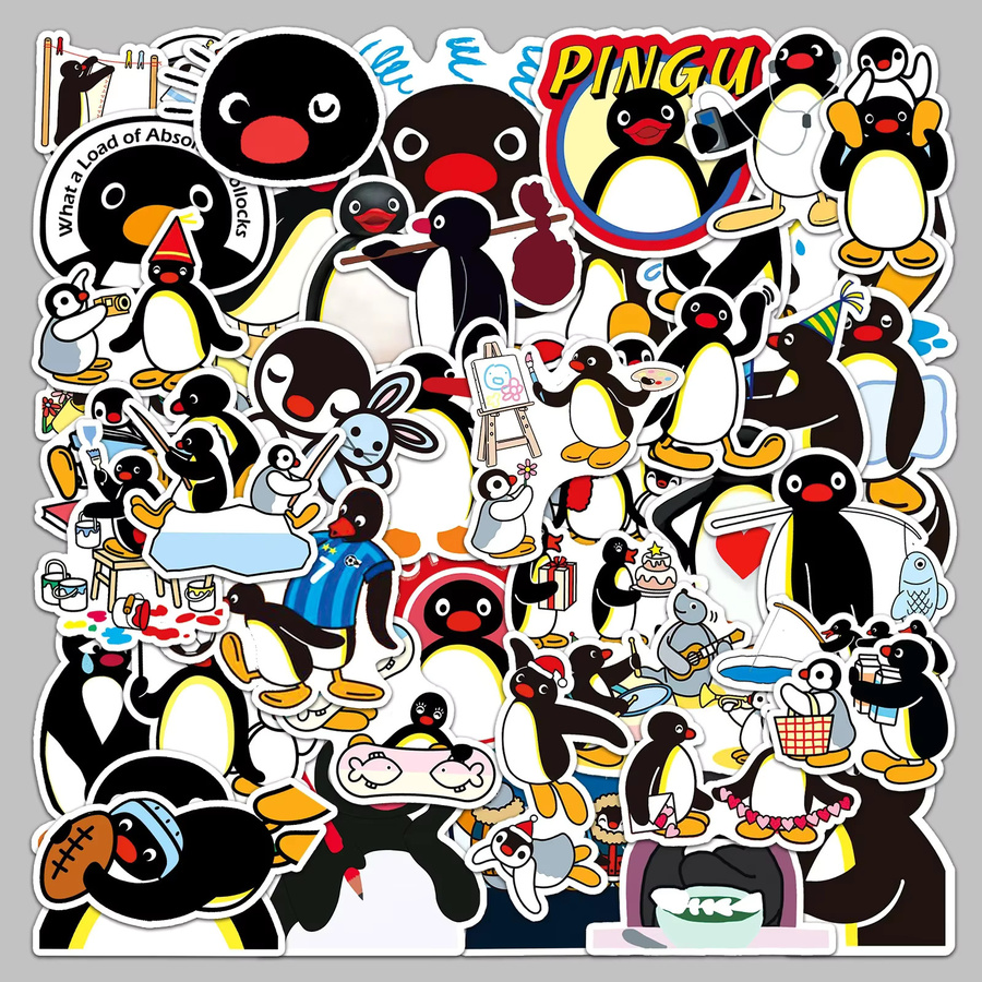 Bandai Cartoon-Pinguin-Familie, wasserfeste Aufkleber, 50-teiliges Set - Bild 3