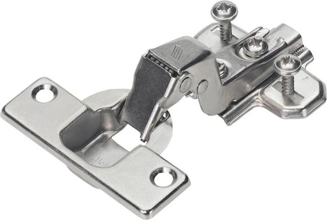 Hettich Topfscharnier zum Aufschrauben, innenliegend, nickelplattiert, Silber - Bild 1