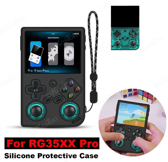 SZKOSTON Silikon Schutzhülle für RG35XX Pro Handheld Spielkonsole mit Lanyard - Bild 1