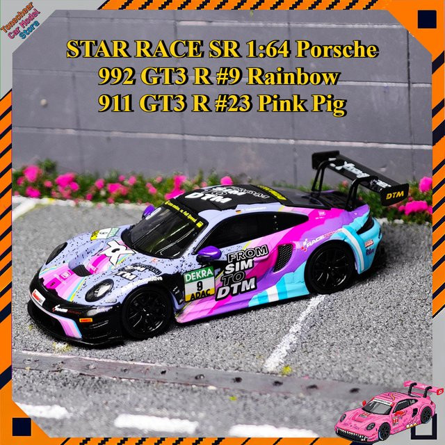 Star Trading Porsche 992 GT3 R, Legierungsmodell, 1:64, Rosa/Pink - Bild 1