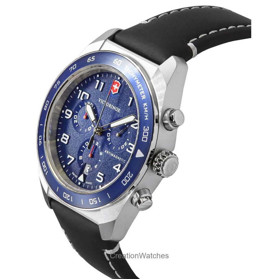 Victorinox Chronograph, Lederarmband, Blau, Quarz, 42 mm, Herren - Bild 2