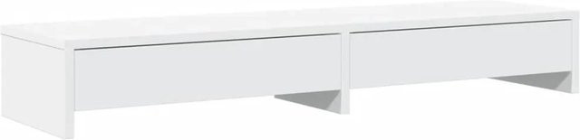 vidaXL Monitorständer mit Schubladen in Weiß aus Holzwerkstoff B: 100 cm, T: 27 cm, H: 15 cm - Bild 1