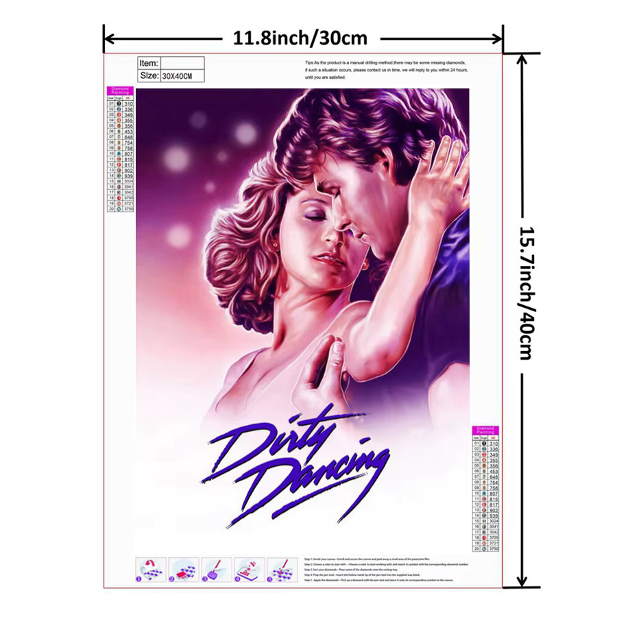 YUTTEE 5D-Diamantgemälde Dirty Dancing Mosaik zum Selbermachen in Multicolor - Bild 2