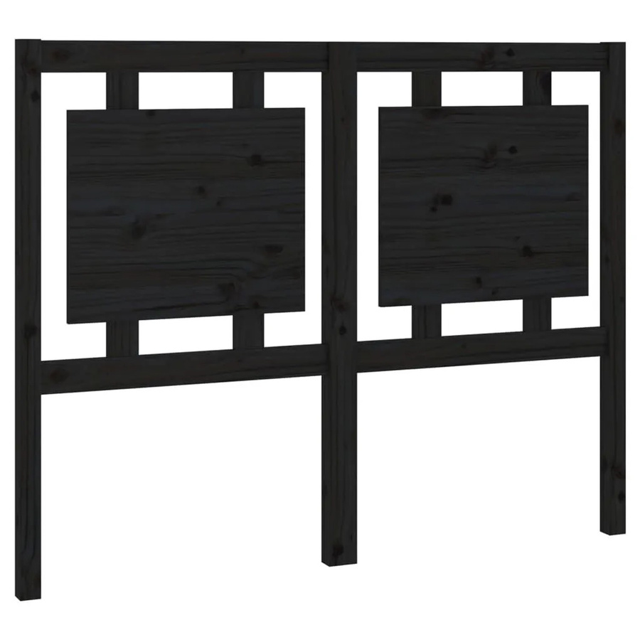 vidaXL Kopfteil aus Kiefer-Massivholz in Schwarz, rustikales Bettgestell, Breite: 125,5 cm, Tiefe: 4 cm, Höhe: 100 cm - Bild 2