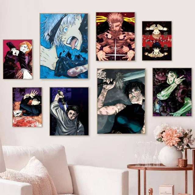 Bilibili Jujutsu Kaisen Manga-Poster, selbstklebend und wasserfest, mehrfarbig, B: 15,0 cm, H: 15,0 cm - Bild 1