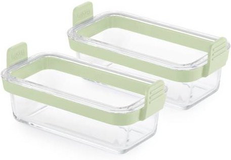 Lékué Rechteckige Backform aus Glas und Silikon mit Griffen, Transparent - Bild 1