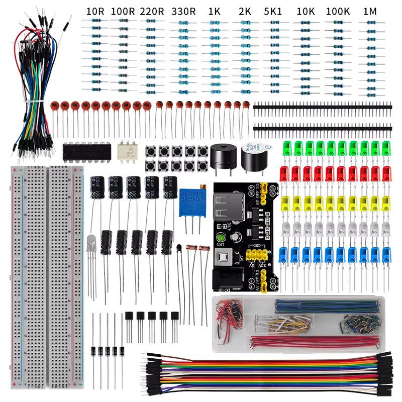 HUISHENGYUFA Steckbrett Kit MB-102 mit 830 Löchern und Elektronik-Komponenten in Multicolor - Bild 2